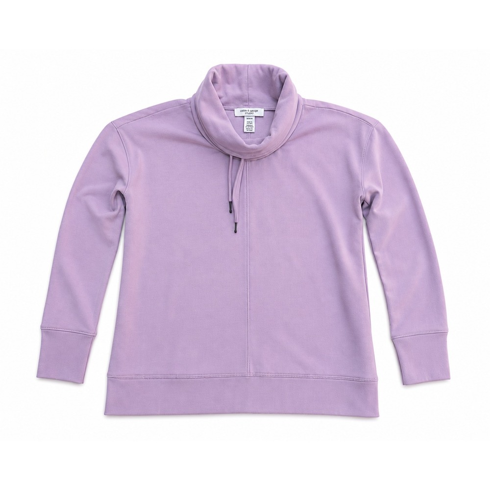 Cable & Gauge Sweatshirt Women's Medium Pink Soft Turtleneck